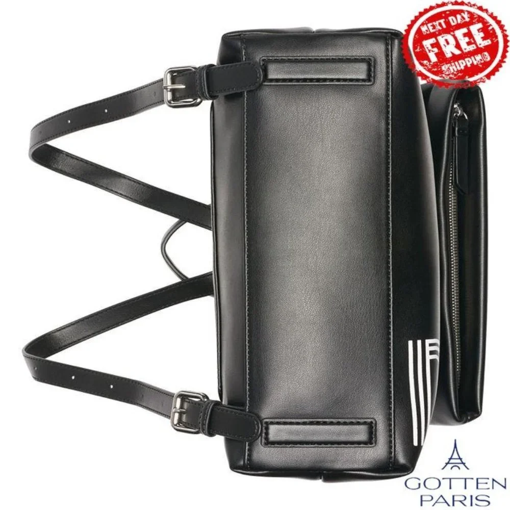 DKNY Tilly Logo Foldover Backpack Black/Silver Women's Bag - Picture 6 of 9